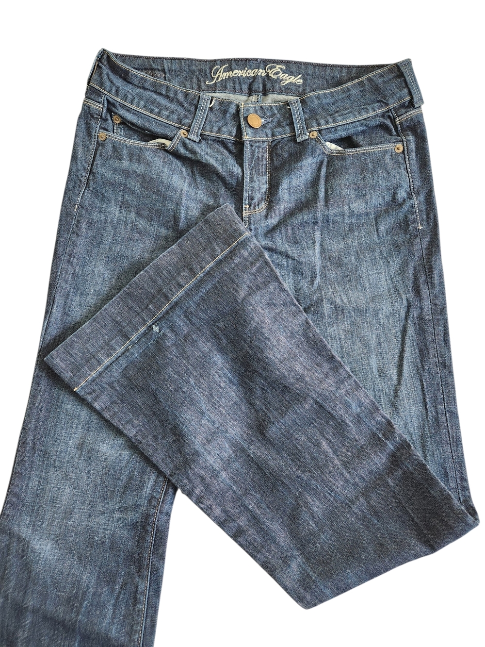 American Eagle AE77 Premium Denim Flare Jeans  10 Blue Y2K Preppy 90s